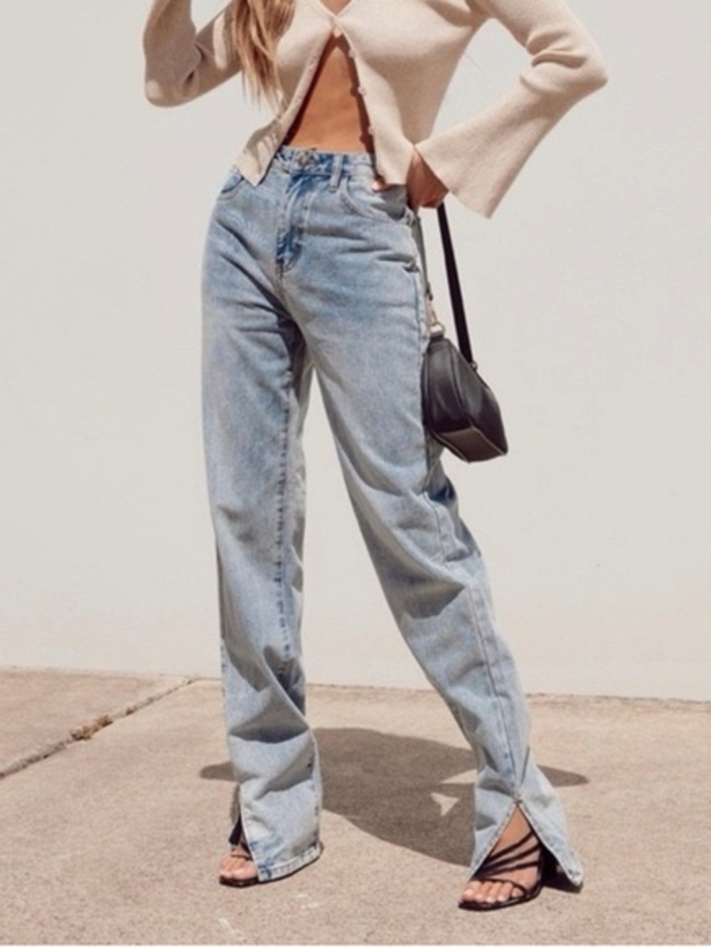 Lioness split hem jeans